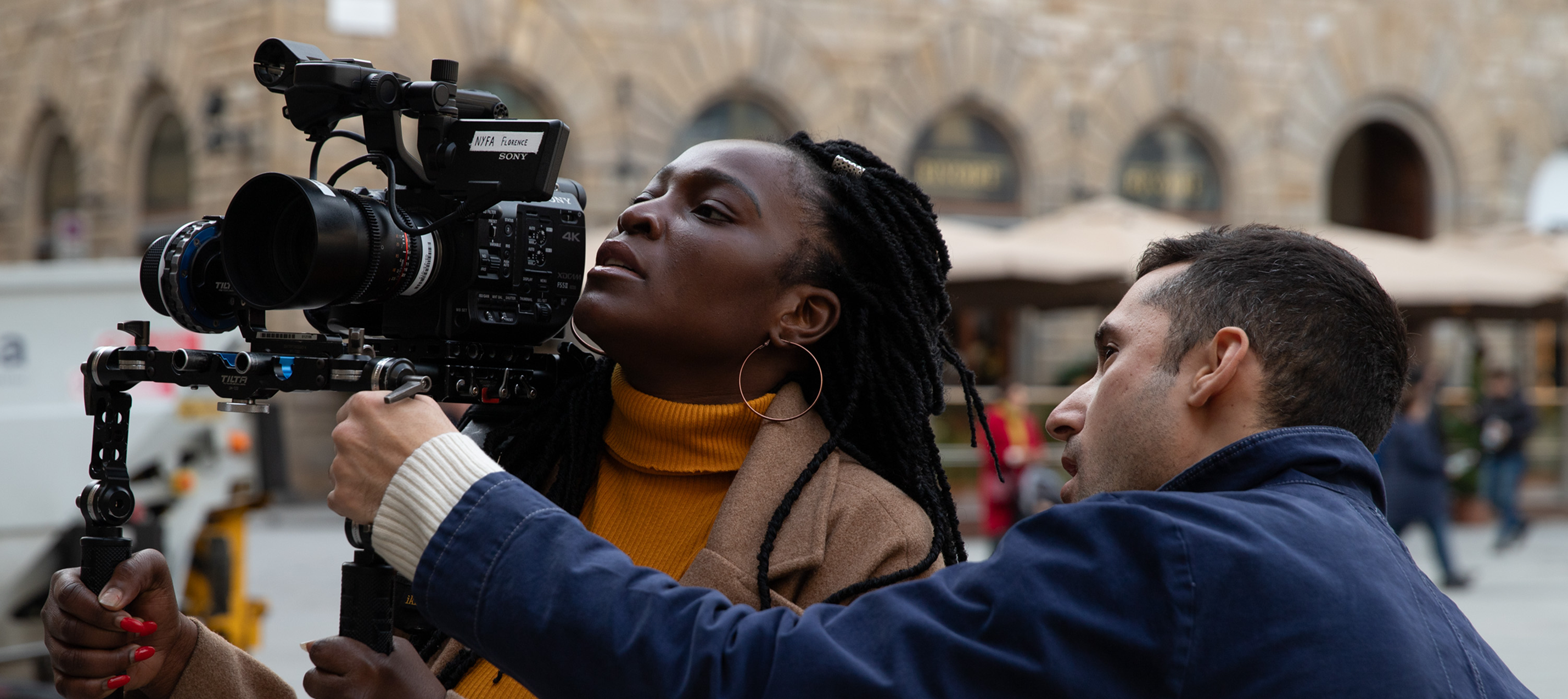 NYFA Film student using a camera for her video